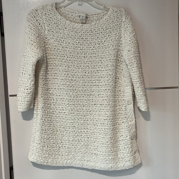 J Jill 100% cotton white sweater size small - Picture 8 of 9